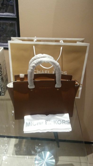 Michael Kors Selma brąz Large 37x27 saffiano skóra oryginał zapakowany