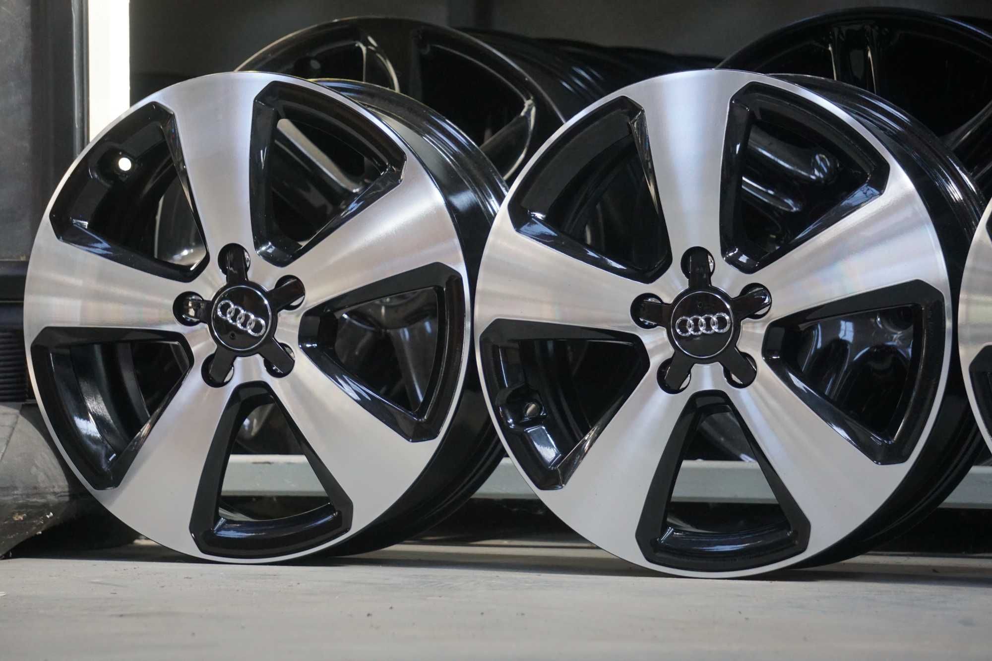 Alufelgi Audi 6Jx17" et48 5x112 cb57,1mm czarne i cnc, duzy dekiel