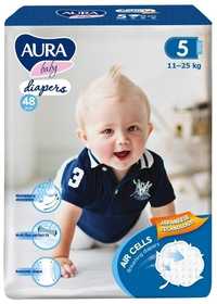 Подгузники AURA Baby размер 5 (11-25 кг), 48 шт