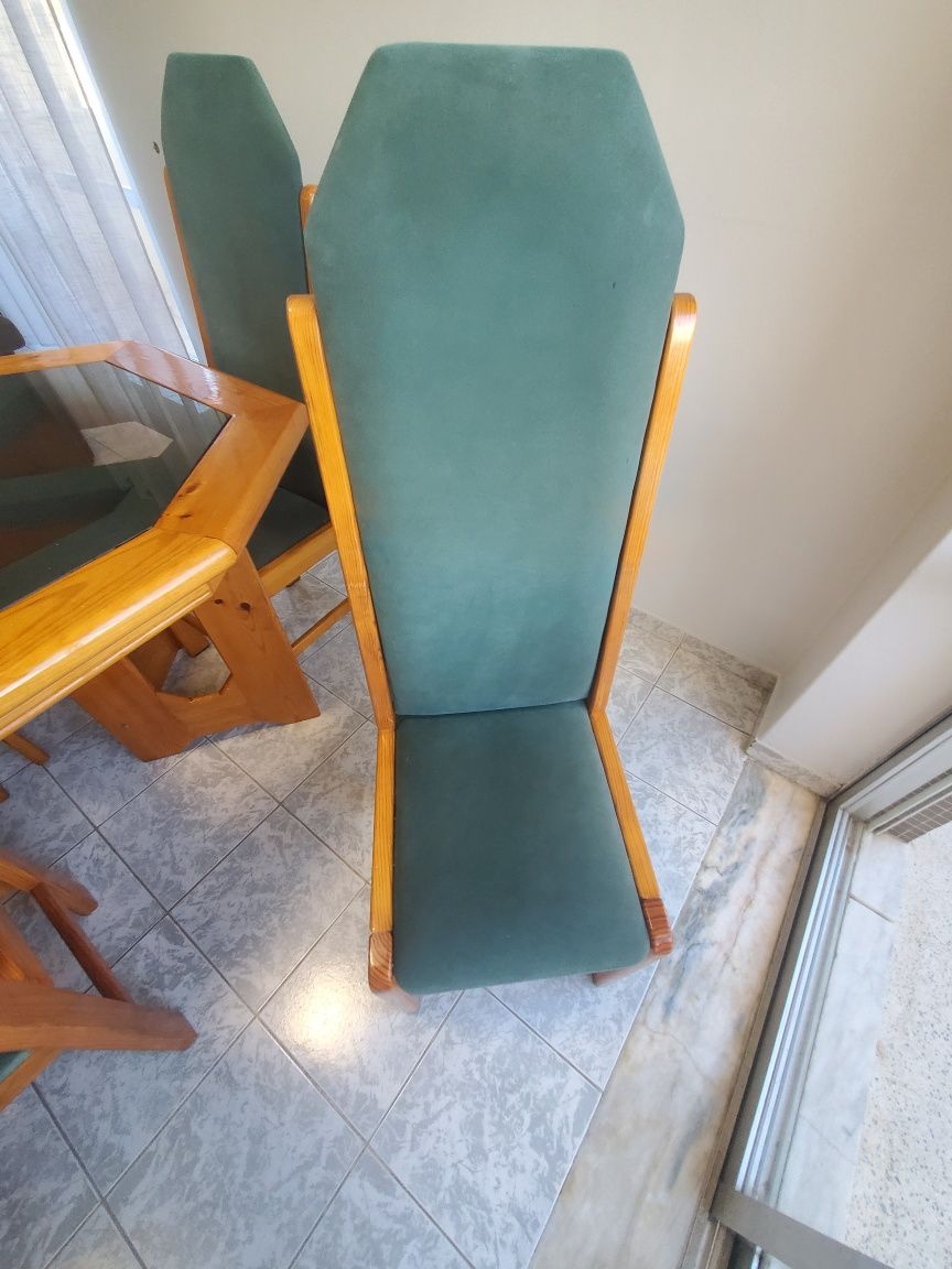 Mesa jantar extensível com 6 cadeiras