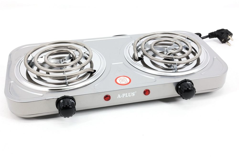 Електрична плита настільна 2 ком по 1квт. Электроплита спираль диск 2к