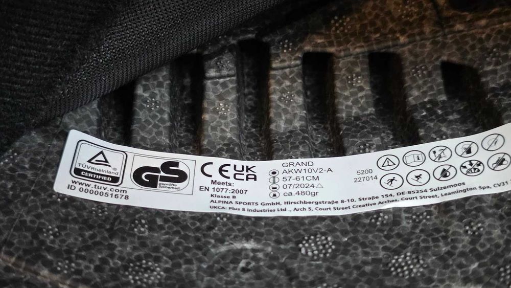 Alpina Grand Kask narciarski unisex  czarny mat Rozmiar L 57-61 cm