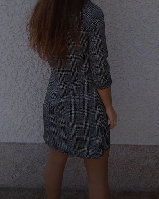 Vestido padrão xadrez