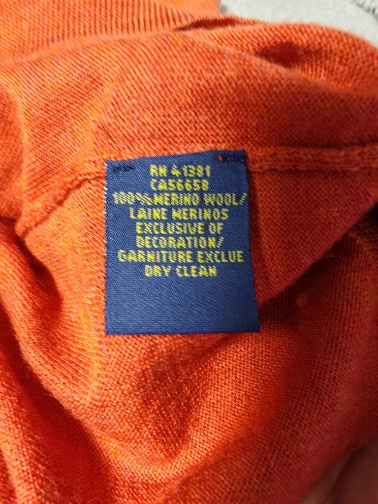 Super sweterek z wełny merino 100 % Polo Ralph Lauren rozm 3 XL nowy