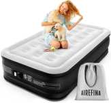 Airefina materac dmuchany 1-osobowy 190x99x46cm, wbudowana pompka