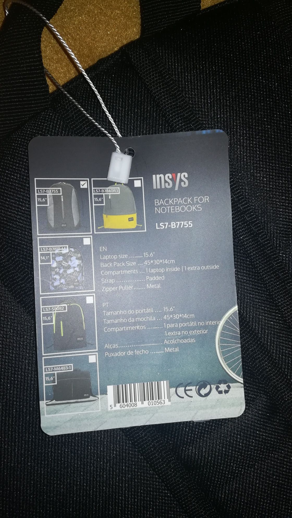 Artigo NOVO - Mochila para portátil/tablets/Notebooks Insys LS-B7755