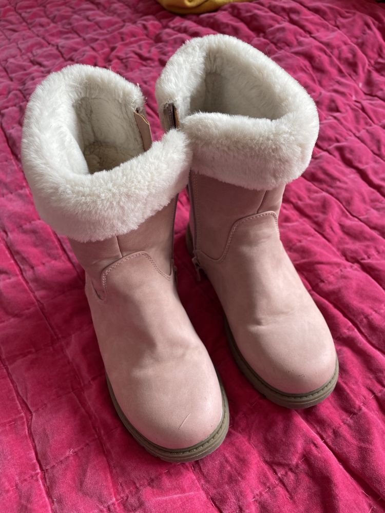Ocieplane Kozaczki 32 buty zimowe Disney Bambi pudrowy róż