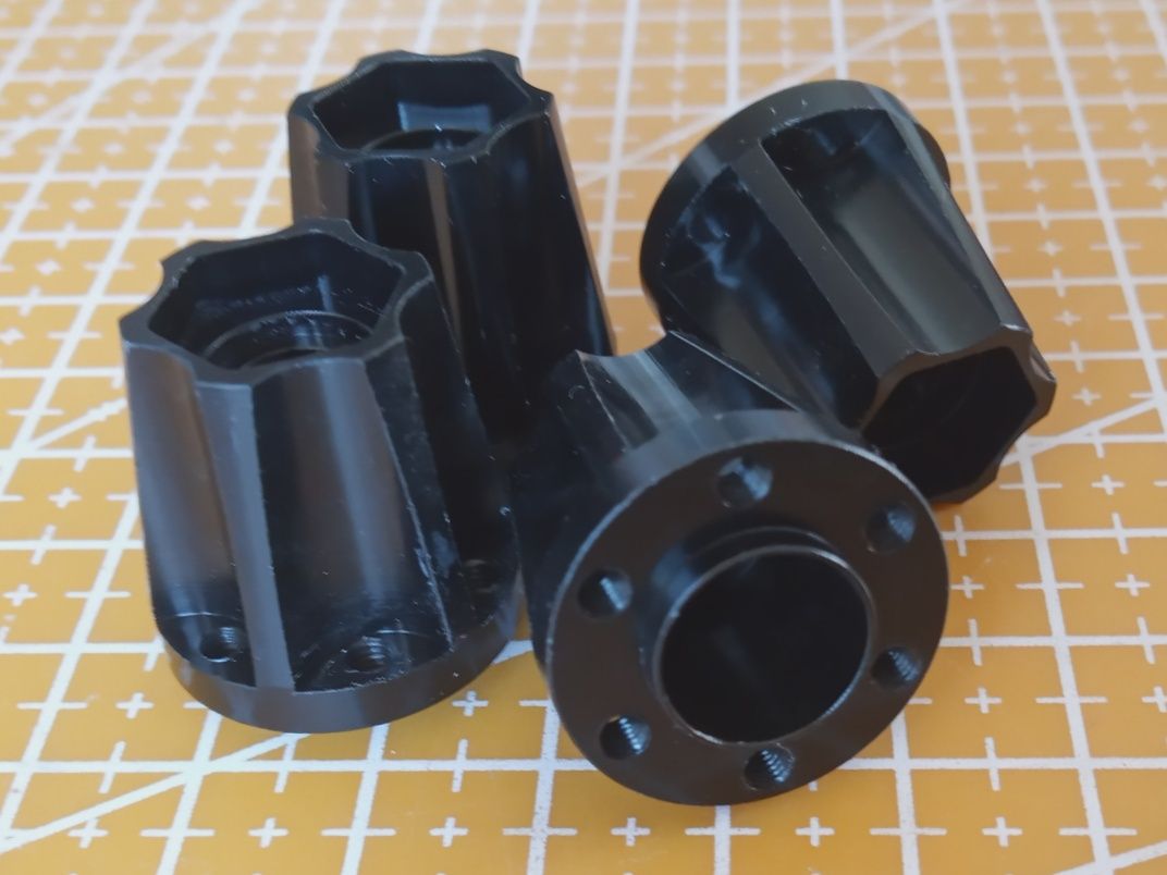 4 adaptery hex 12x22mm do aluminiowych felg beadlock 1.9" 2.2" TRX SCX