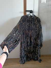 Sukienka damska czarna w kwiaty Reserved XL
