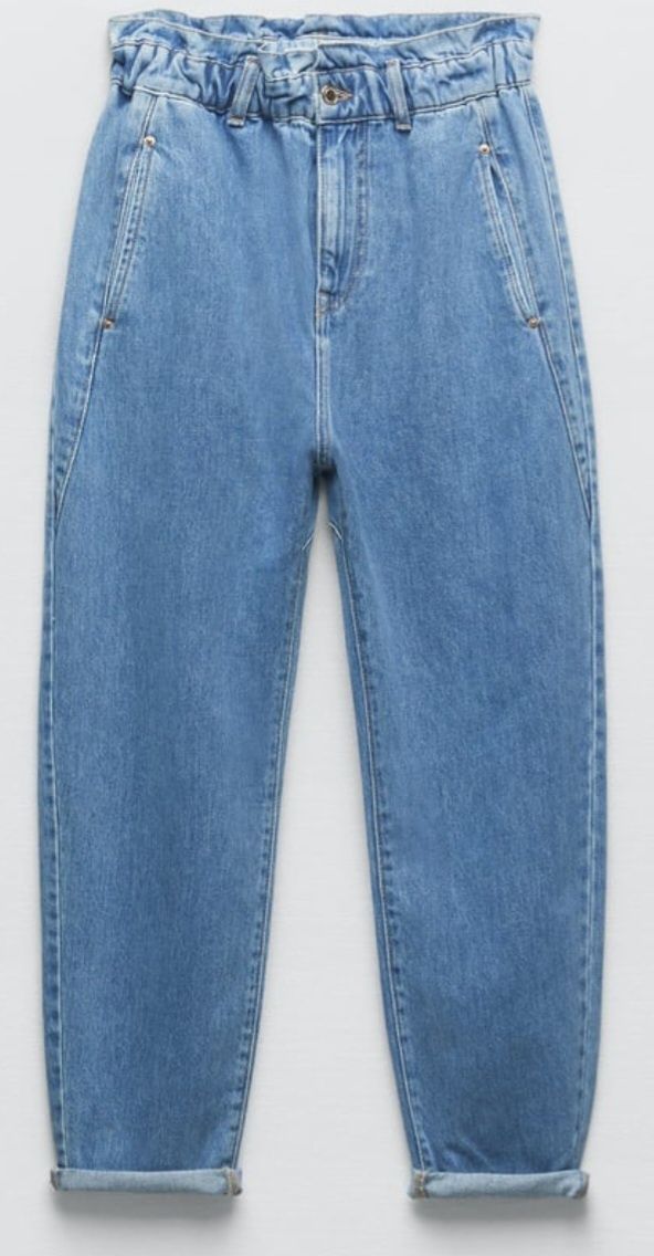 ZARA extra Jeans krój Peperbag wysoki stan rozm. 32