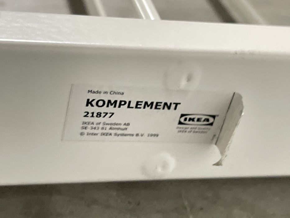 IKEA Komplement 21877 biały wieszak prane spodnie balkon lub szafa PAX