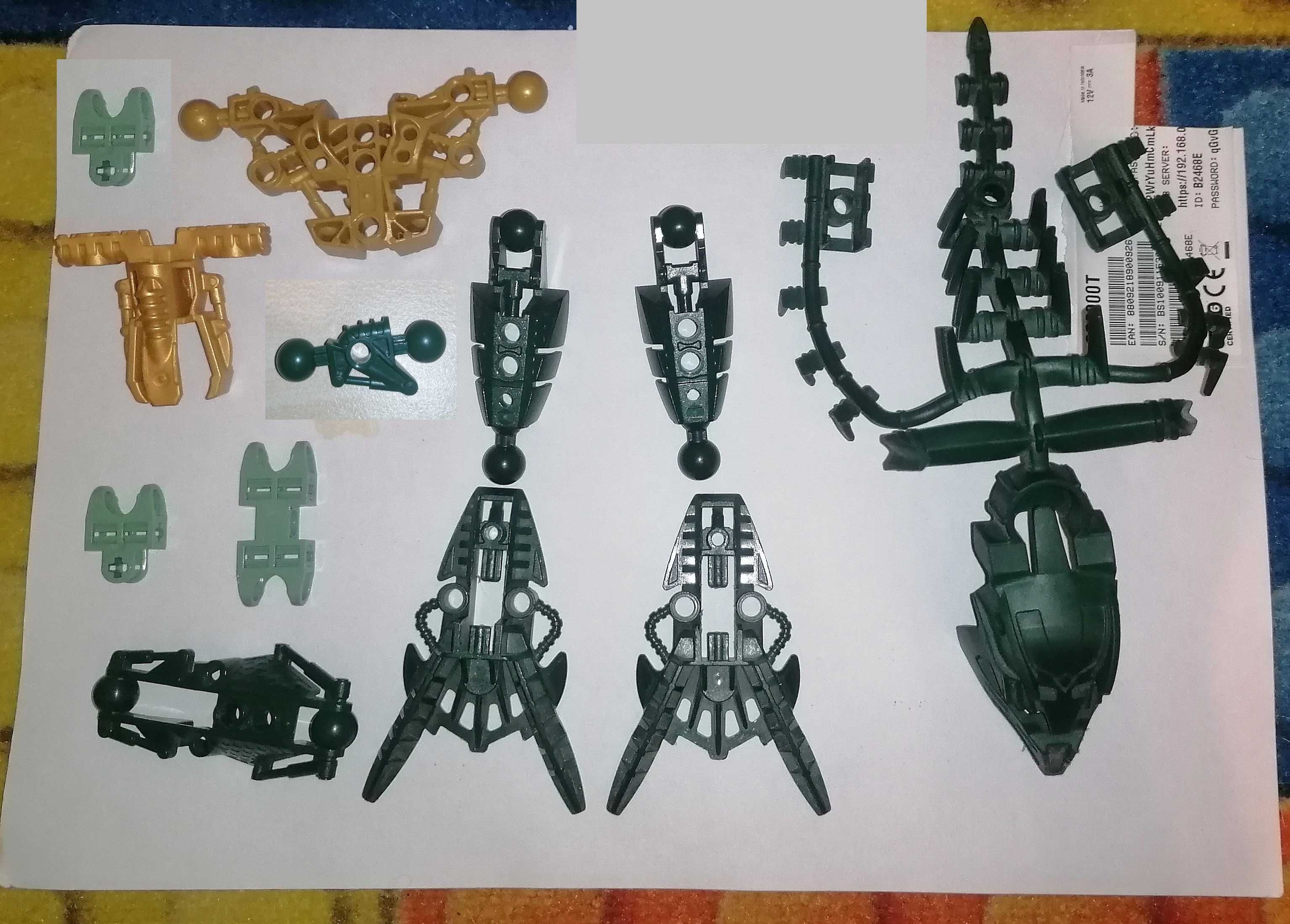 Elementy z zestawu Lego Bionicle 8903: Zaktan