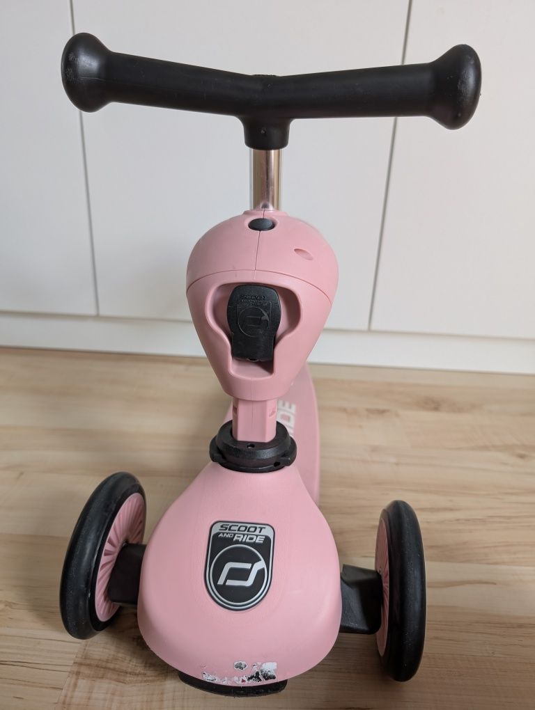 SCOOTANDRIDE Highwaykick 2w1 Jeździk i hulajnoga różowa
