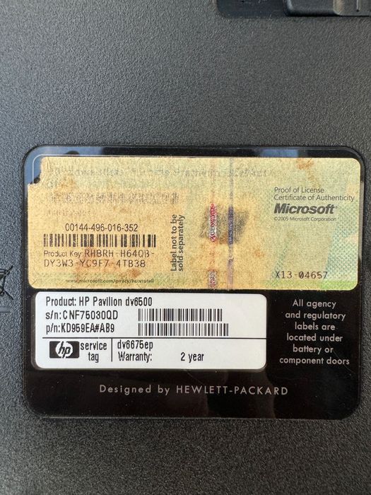 Portátil HP para peças