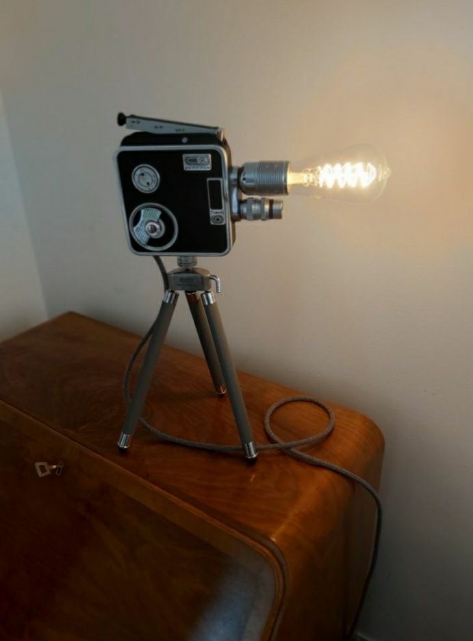 Retro lampka loftowa ,kamera