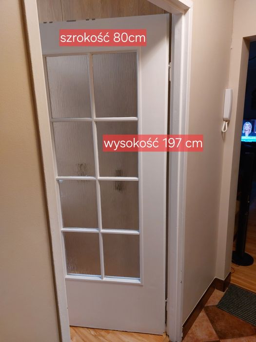 Sprzedam białe, używane drzwi
