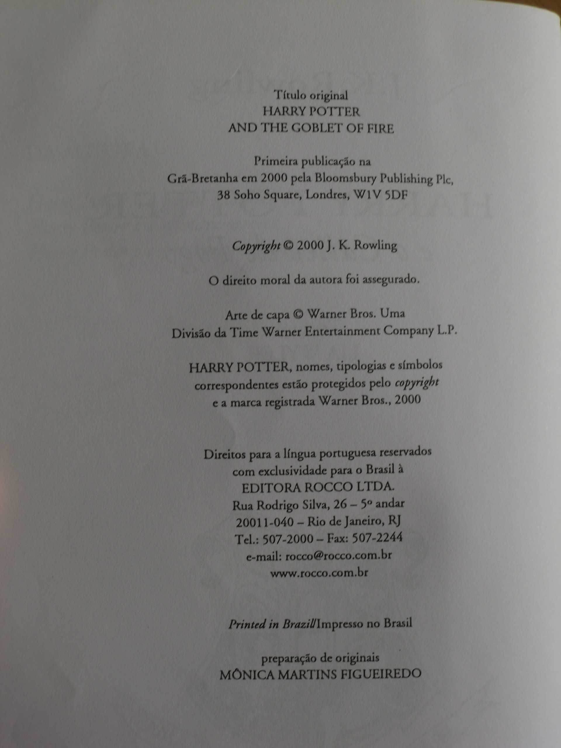 Harry Potter e o Cálice de Fogo - 1ª Edição de J. K. Rowling