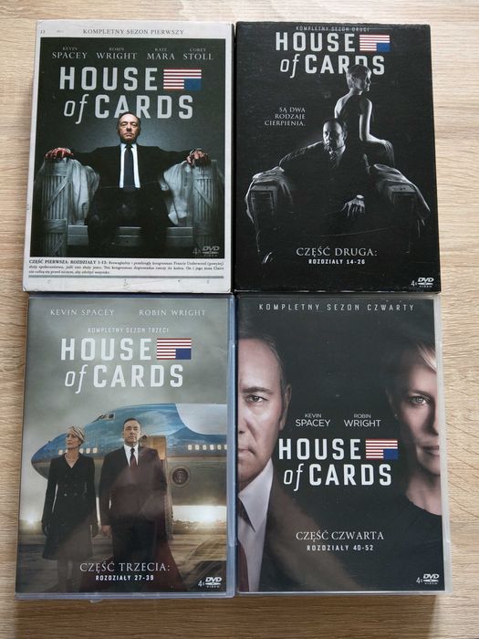 HOUSE OF CARDS Komplet IV sezony, po 13 odcinków. K. Spacey R. Wright