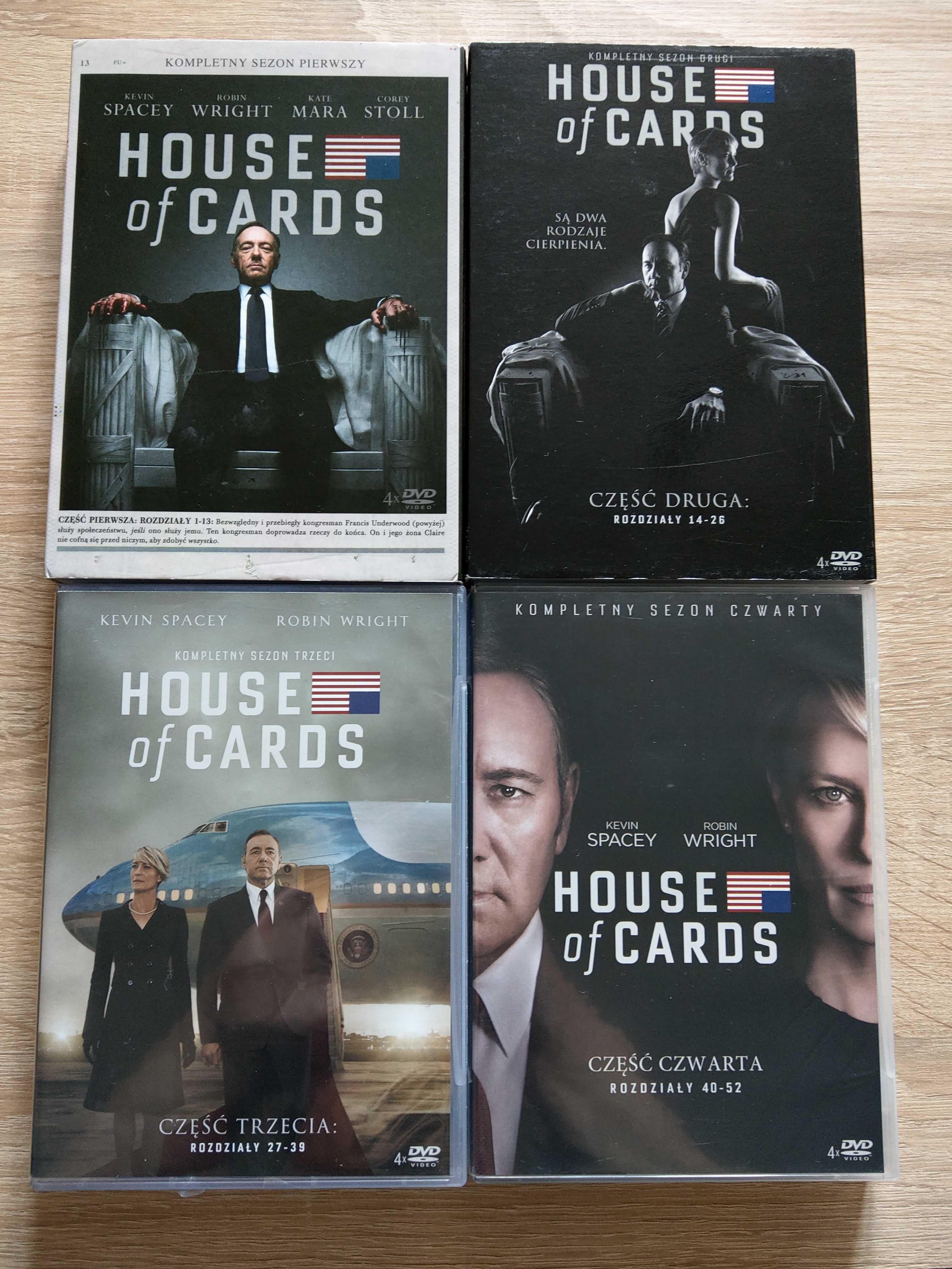 HOUSE OF CARDS Komplet IV sezony, po 13 odcinków. K. Spacey  R. Wright
