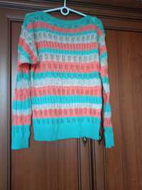 Stylowy modny kobiecy sweter azurkowy  -Made In Turcja