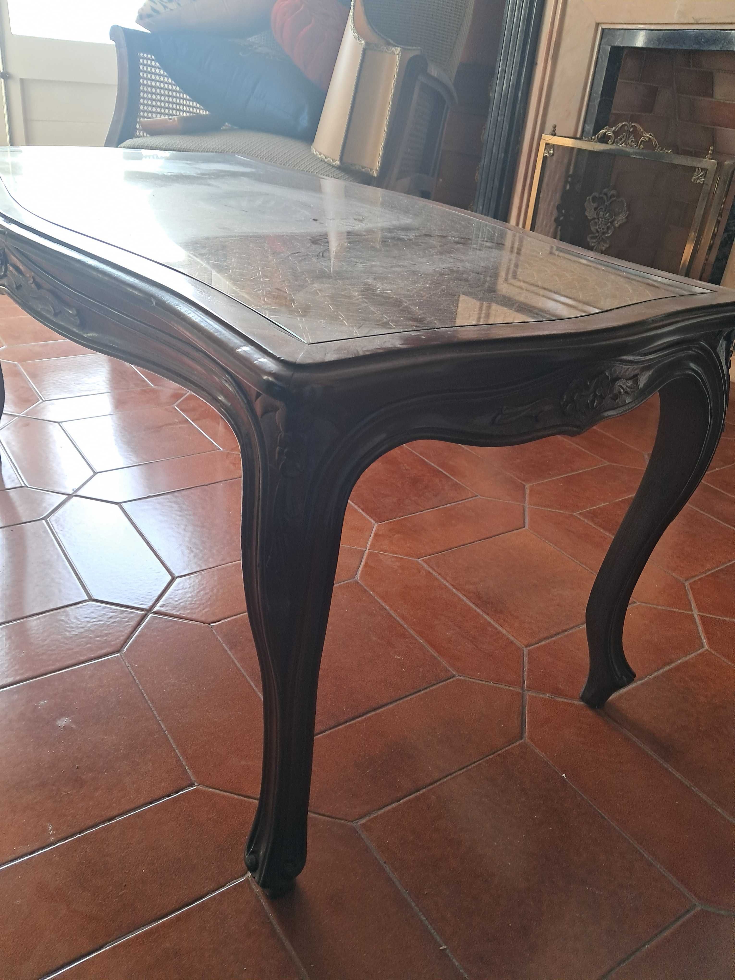 Conjunto sofás e mesa de apoio estilo inglês Vintage