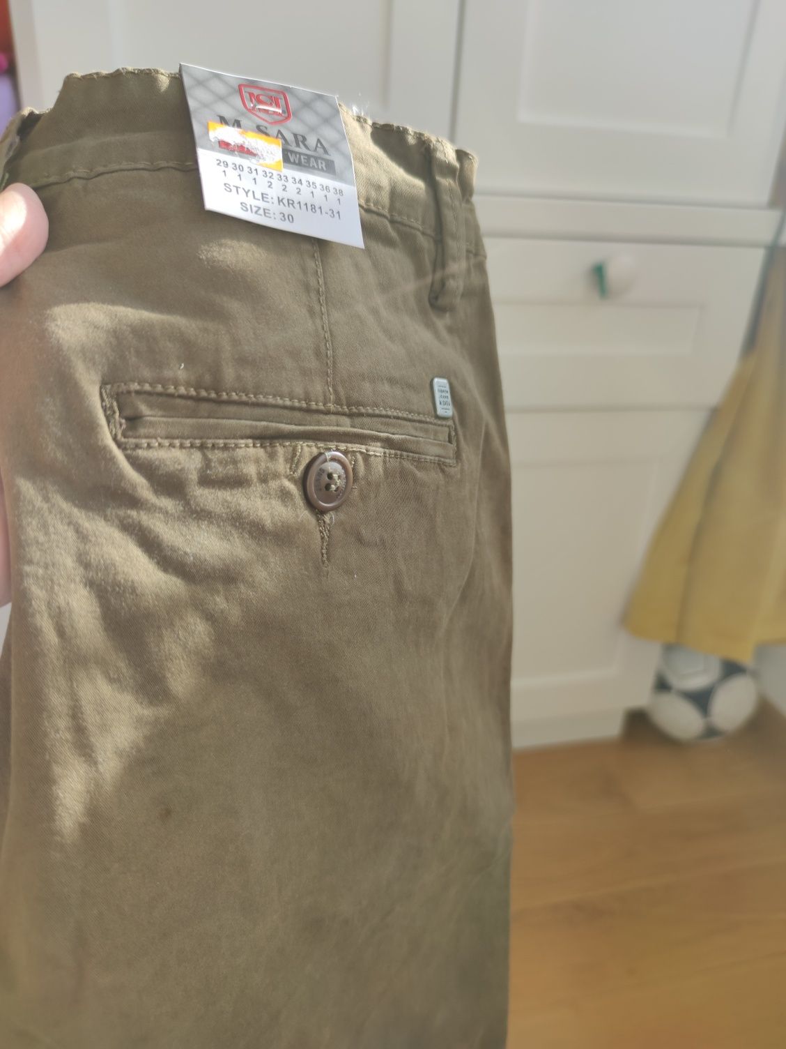Nowe z metką spodenki męskie chłopięce zielone rozmiar 152 / 158
