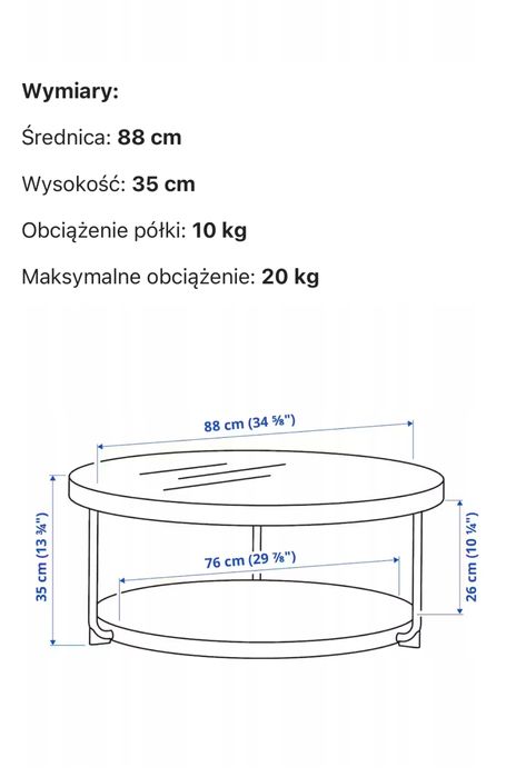 Stolik okrągły kawowy