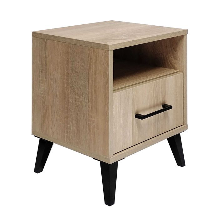 Szafka nocna z podświetlaną szufladą w różnych kolorach