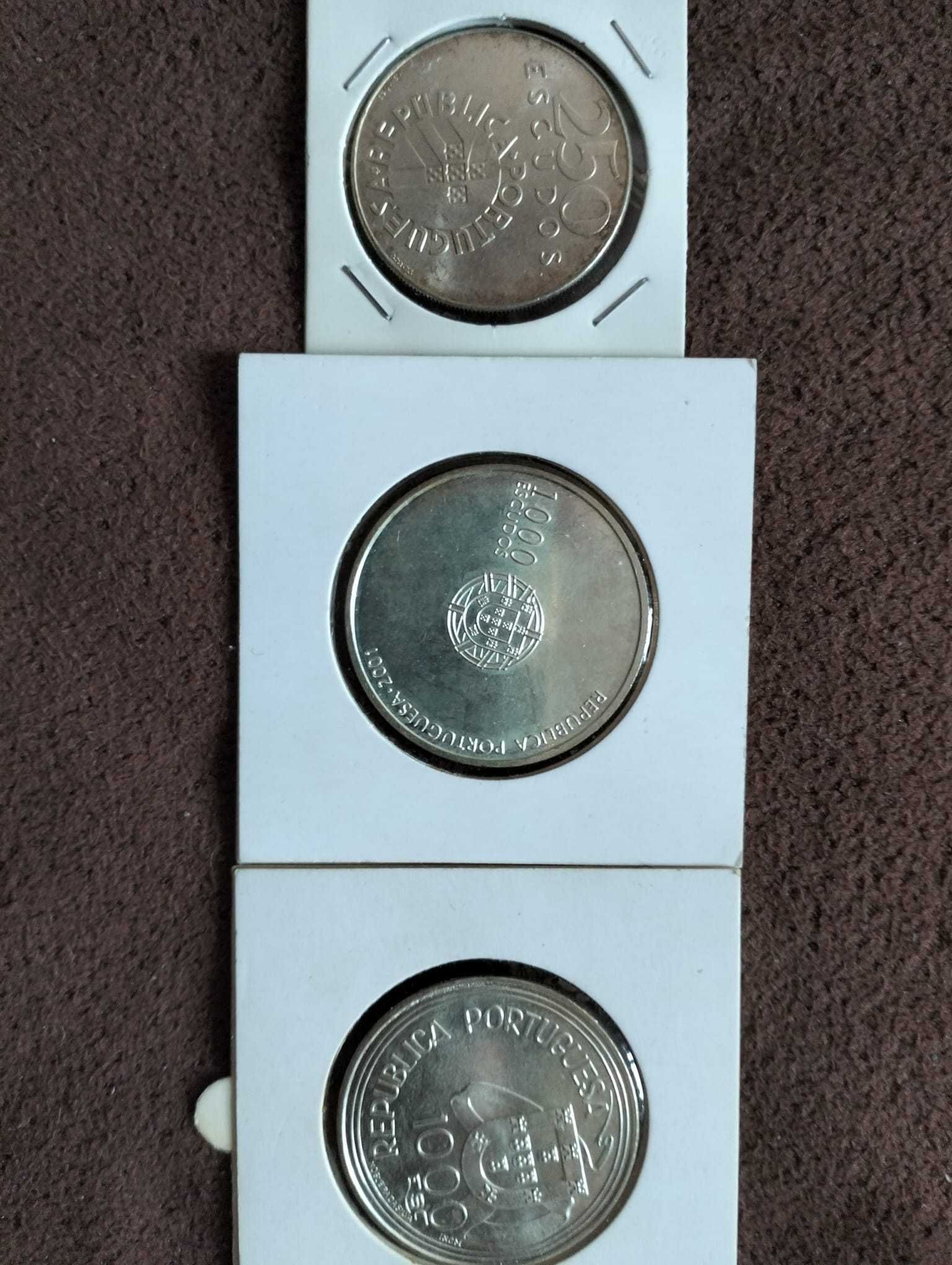 Moedas 250 e 1.000 Escudos de Prata