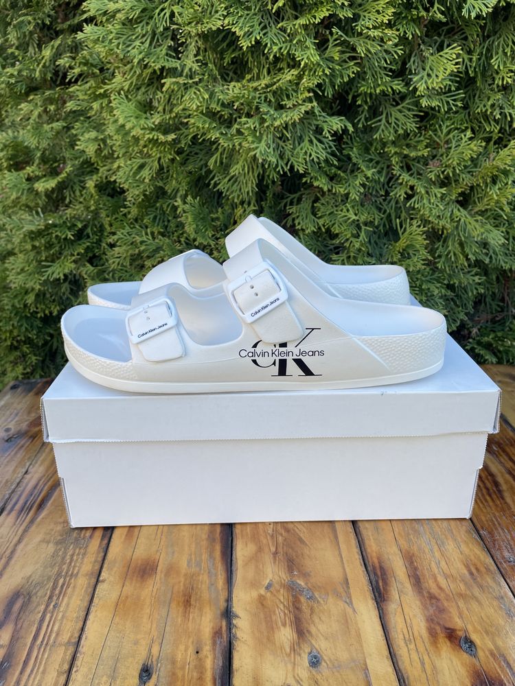 Шлепанцы calvin klein (ck white slide )с америки 11us(45eu)