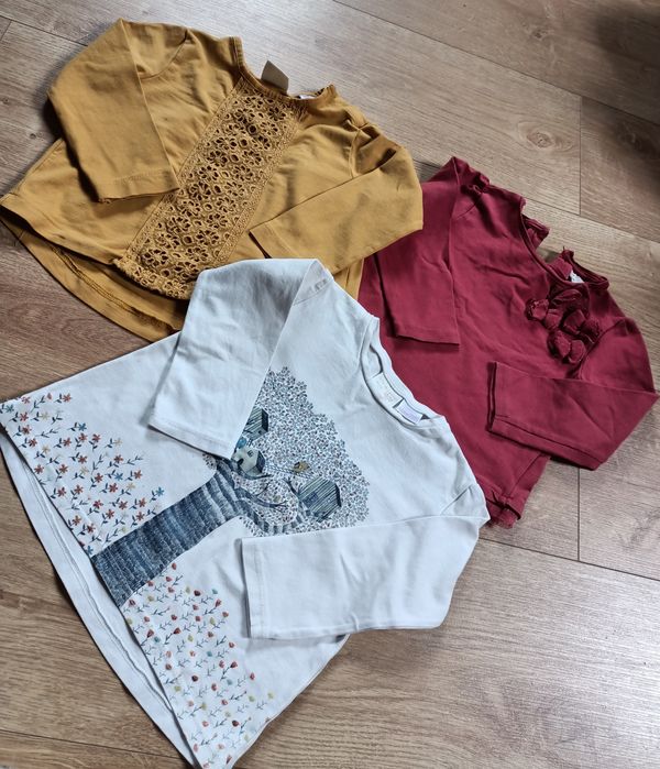 Trzy bluzki, bluzka, koszulki r.92 Zara