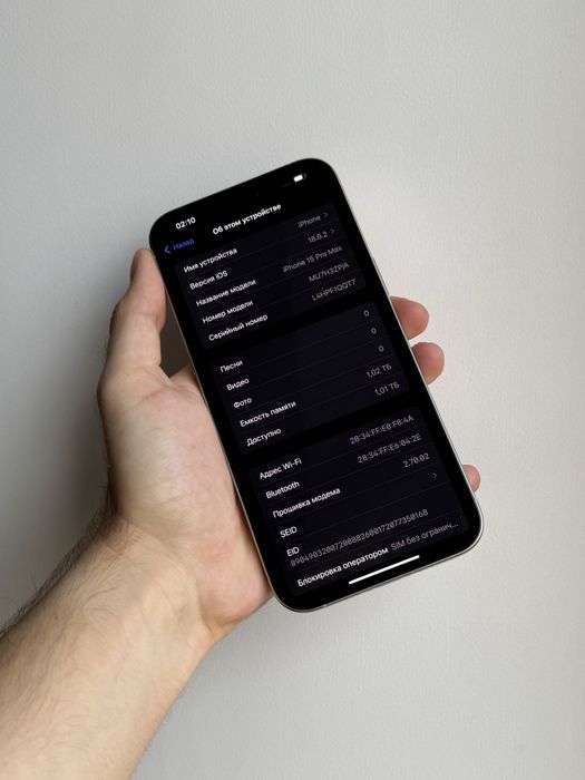 iPhone 15 Pro Max 1 Tb White Titanium Neverlock АКБ 86% Физ Сим Идеал