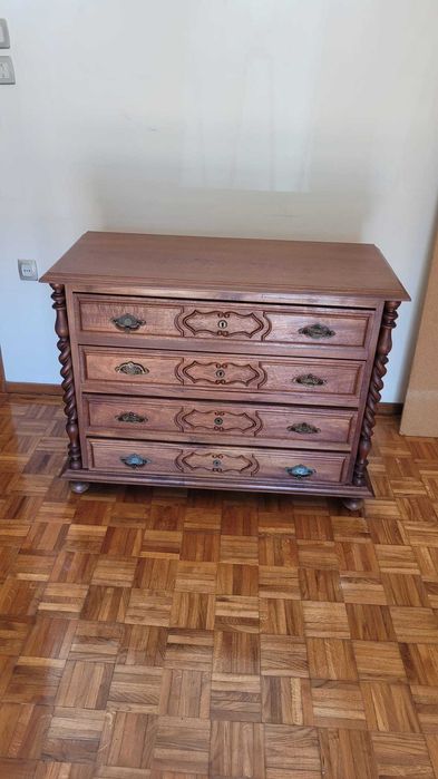 Mobilia Completa Quarto Cama Colchão Cómoda 2 Mesinhas Roupeiro