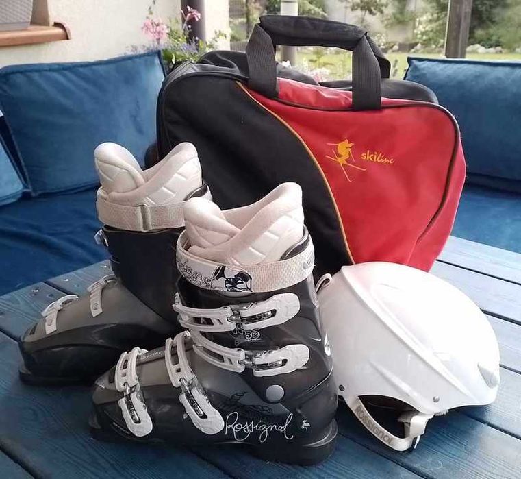 Buty narciarskie 25,5 ROSSIGNOL,kask damski ROSSIGNOL, torba, jak nowe