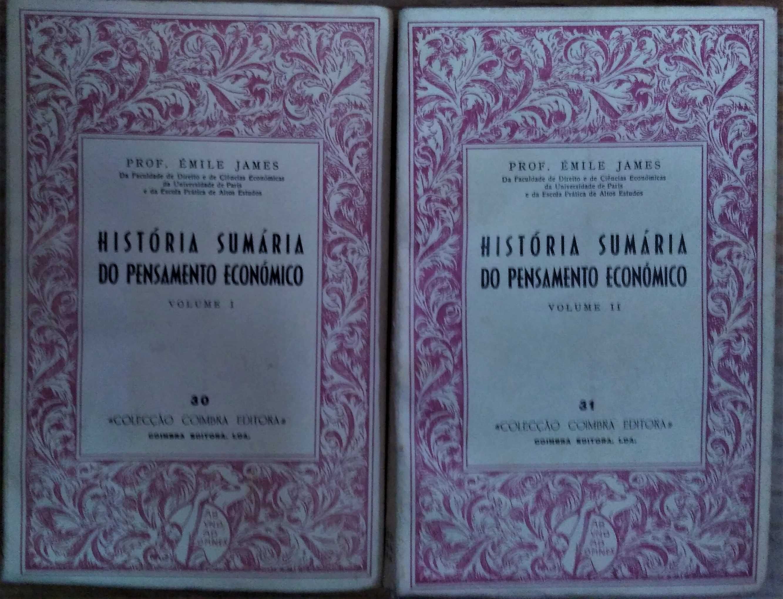 História Sumária do Pensamento Económico (2 vol.), de Émile James