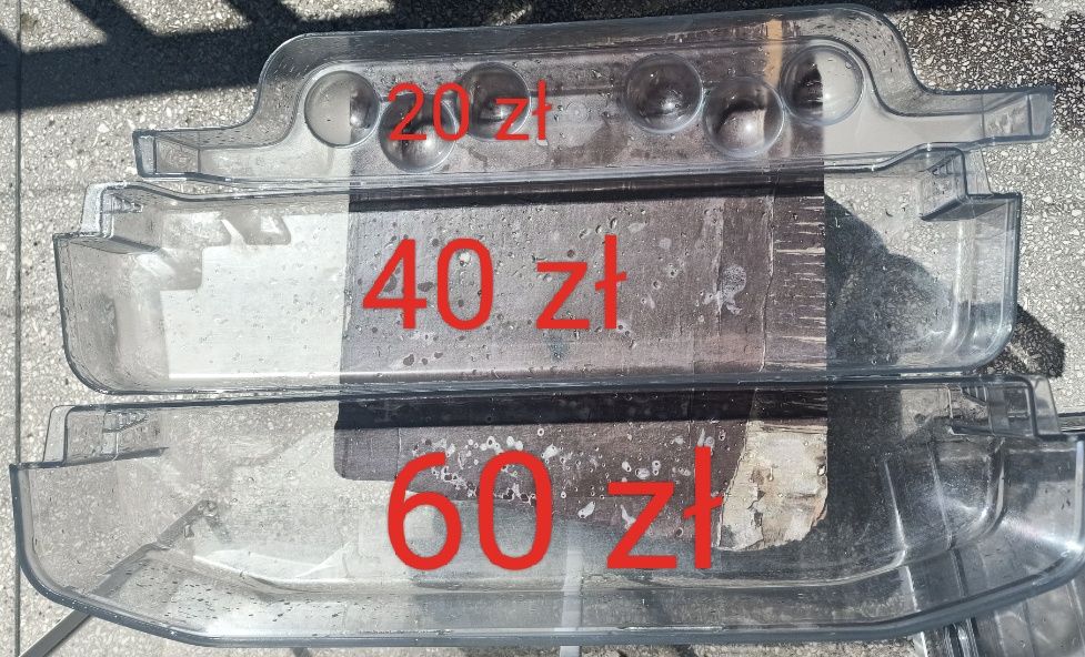 Lodówka Polar PCB 261 A+.  Części: półki, szuflady, drzwi.