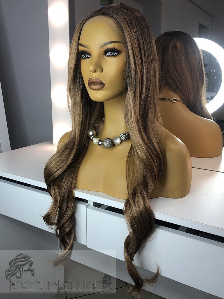 Profesjonalna peruka syntetyczna, ręcznie tkana, model Kaja