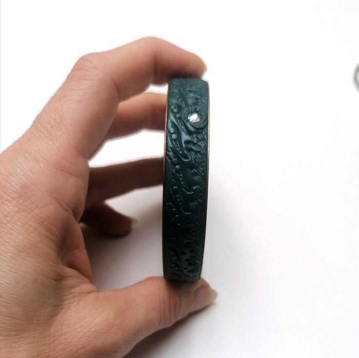 Zielona bransoletka Vintage Unikat PRL