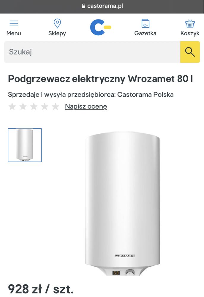 80 Litrów / Bojler / podgrzewacz elektryczny /  Wrozamet WR-ZV80 80 l