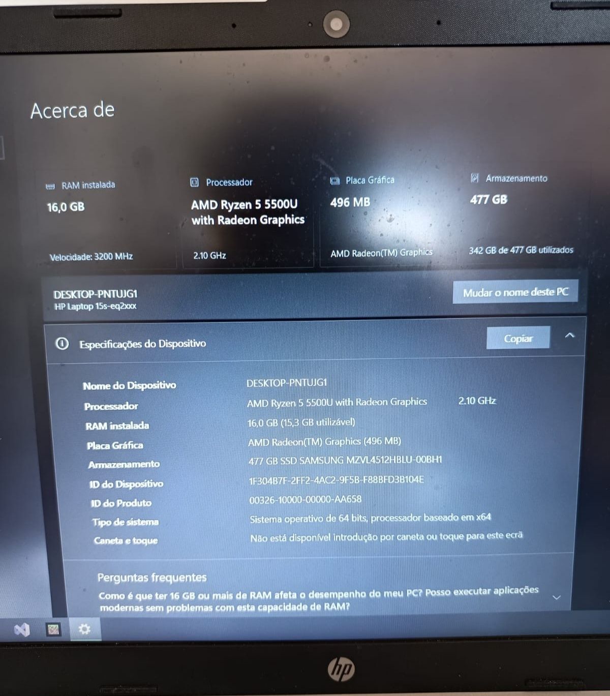 Portátil HP Laptop FC 0025np