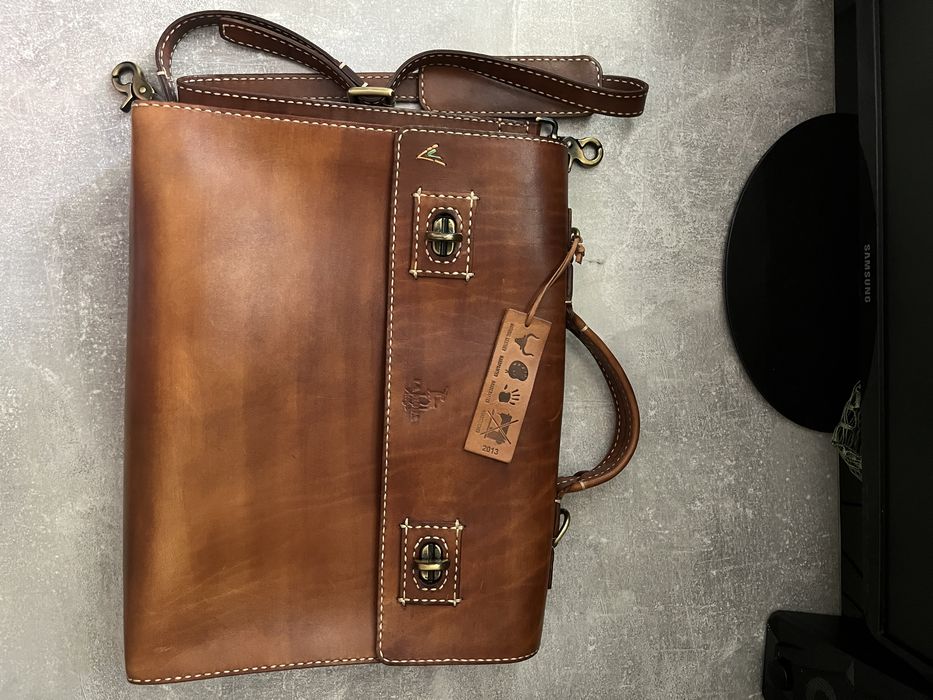 Итальянский кожаный портфель ручной работы
