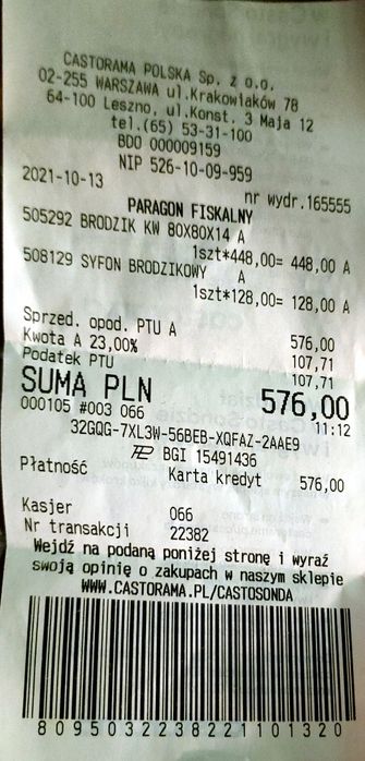 Brodzik do kabin prysznicowych