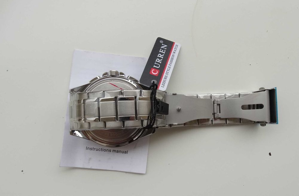 Zegarek męski duży chronograf datownik sportowy Curren bransoleta stal