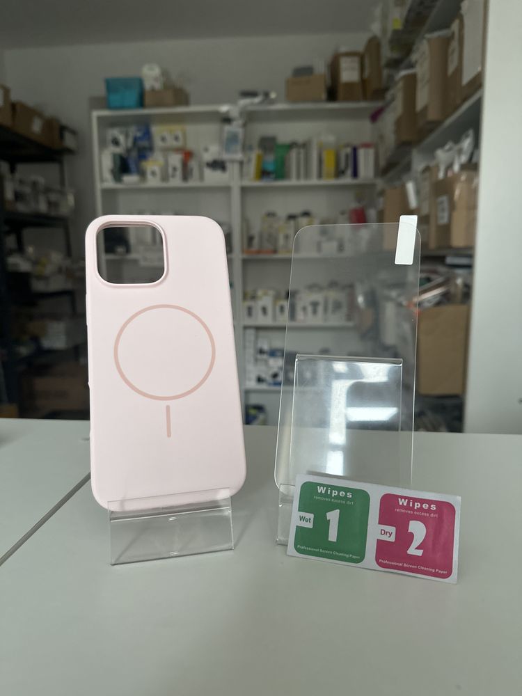 Etui SILIKON MagSafe + SZKŁO hartowane do iphone 16 pro max