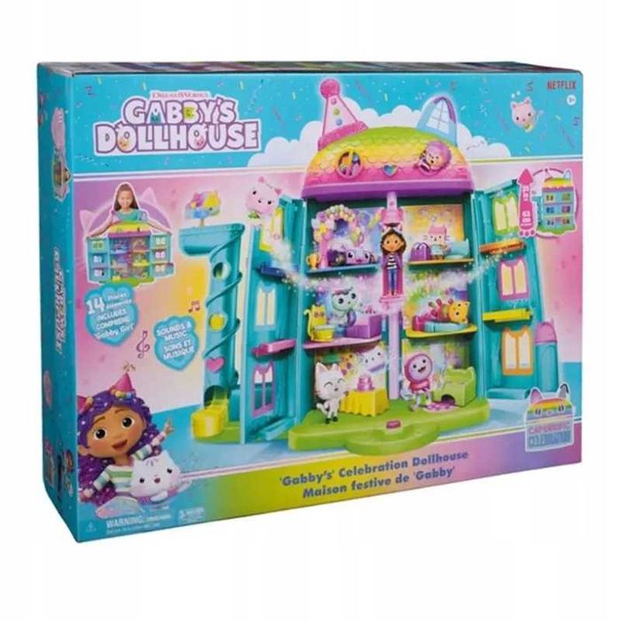 Koci Domek Gabi Tęczowy 60cm interaktywny + figurka Gabi