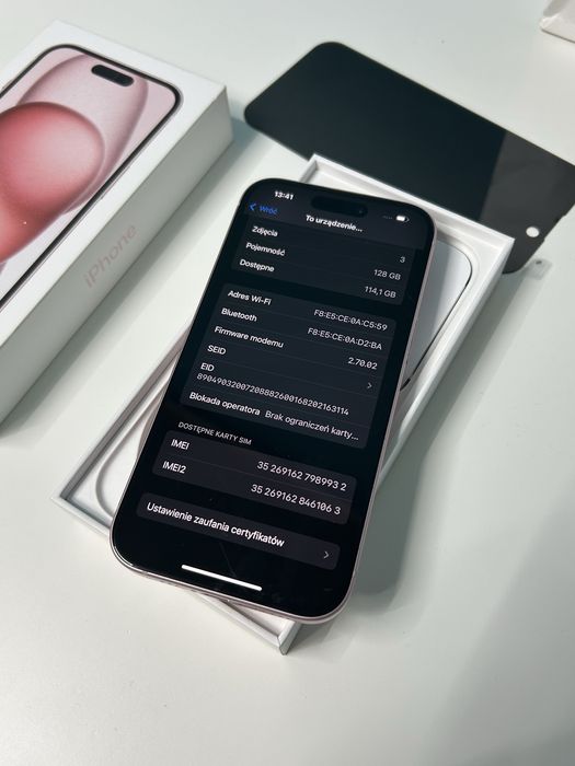 IPhone 15 128 GB • Szkło Przyciemniane