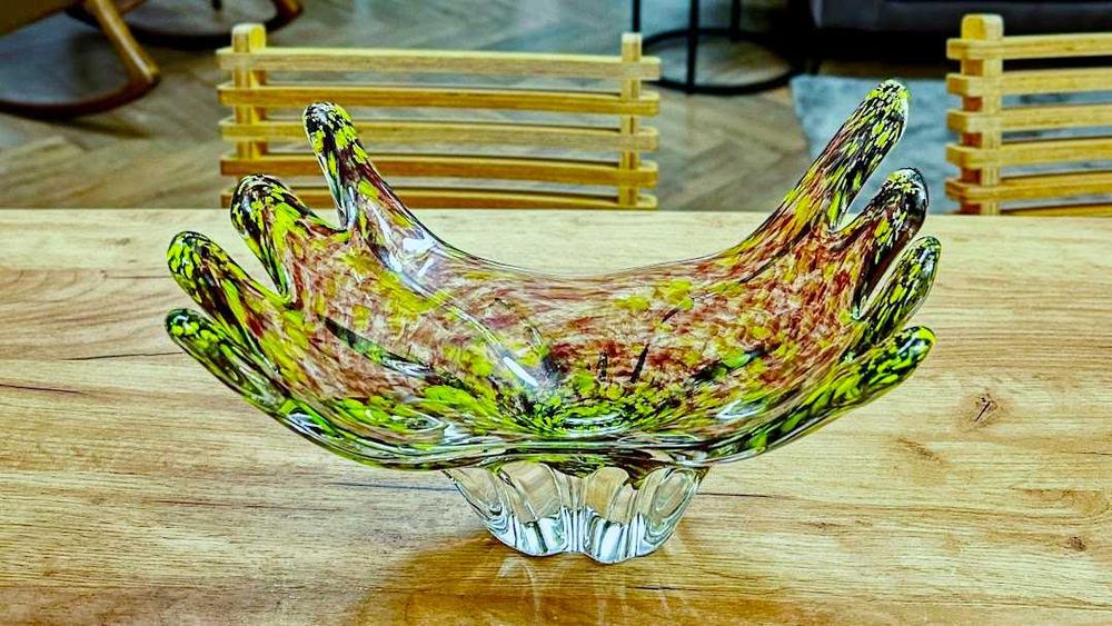 Szklana patera w stylu Murano Egermann czeskie szkło unikatowy design
