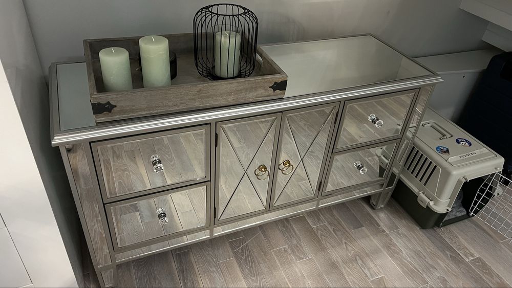 Lustrzana komoda Glamour 120x40x65 (szer x gł x wys)