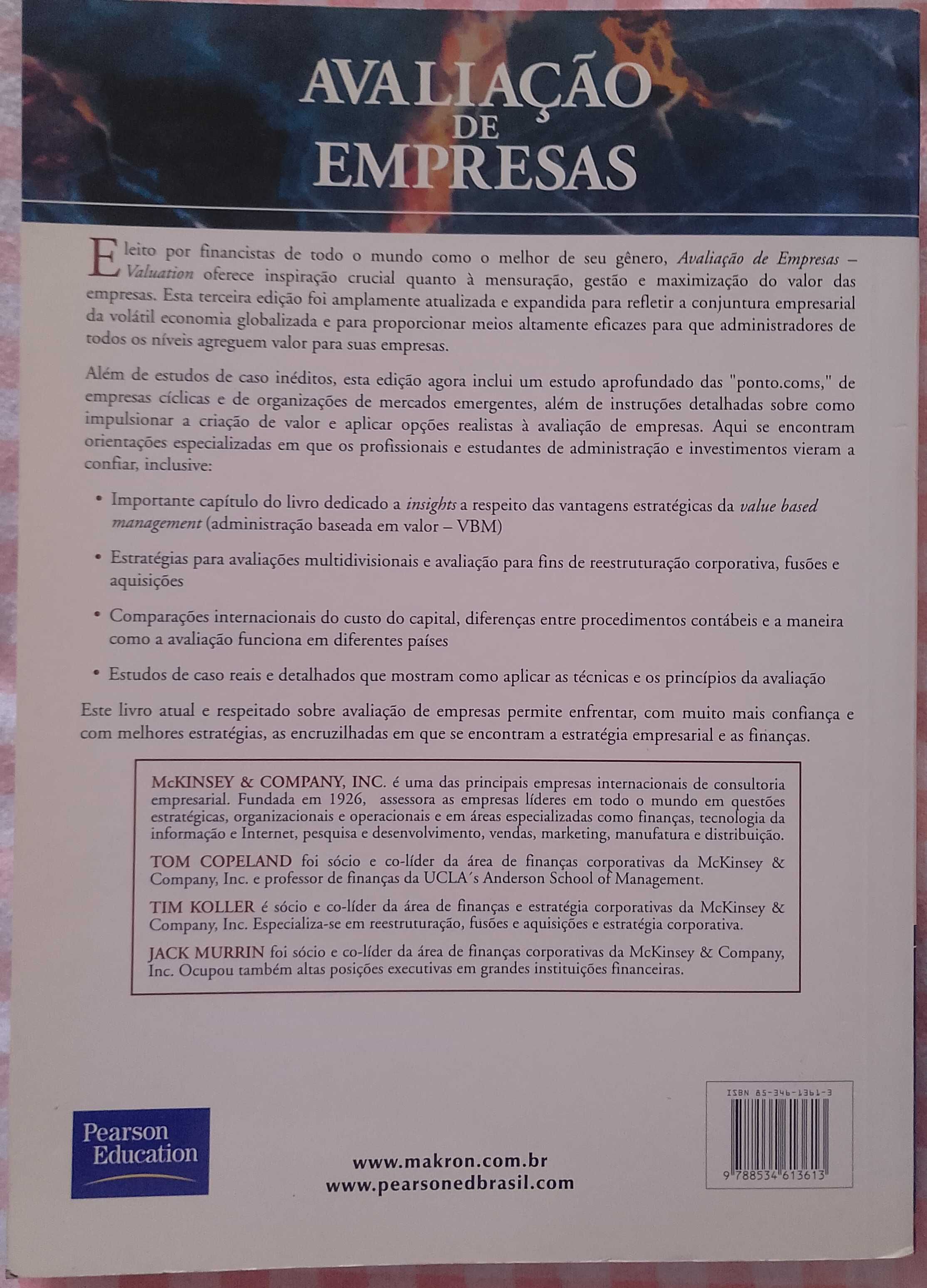 Avaliação de empresas (Valuation), McKinsey & Company Inc,Tom Copeland