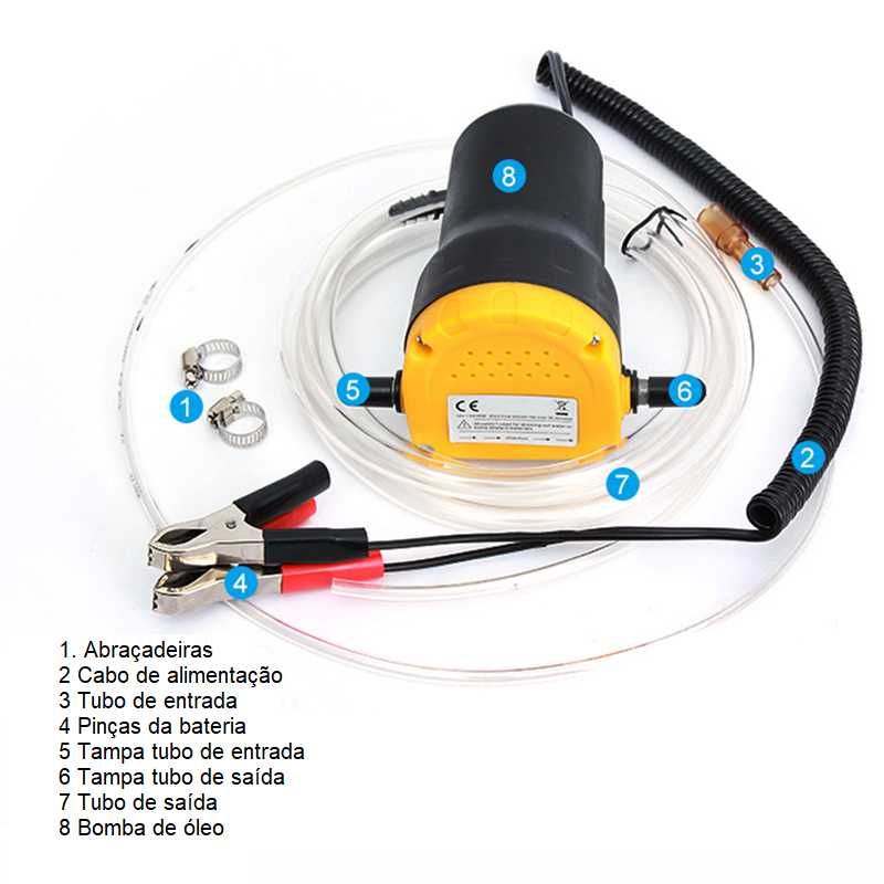 Bomba extração de óleo elétrica - Bomba de sucção 12V - Novo Garantia